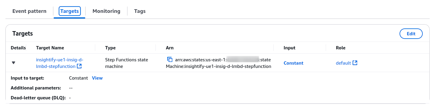 Event Bridge Rule -Target Step Function