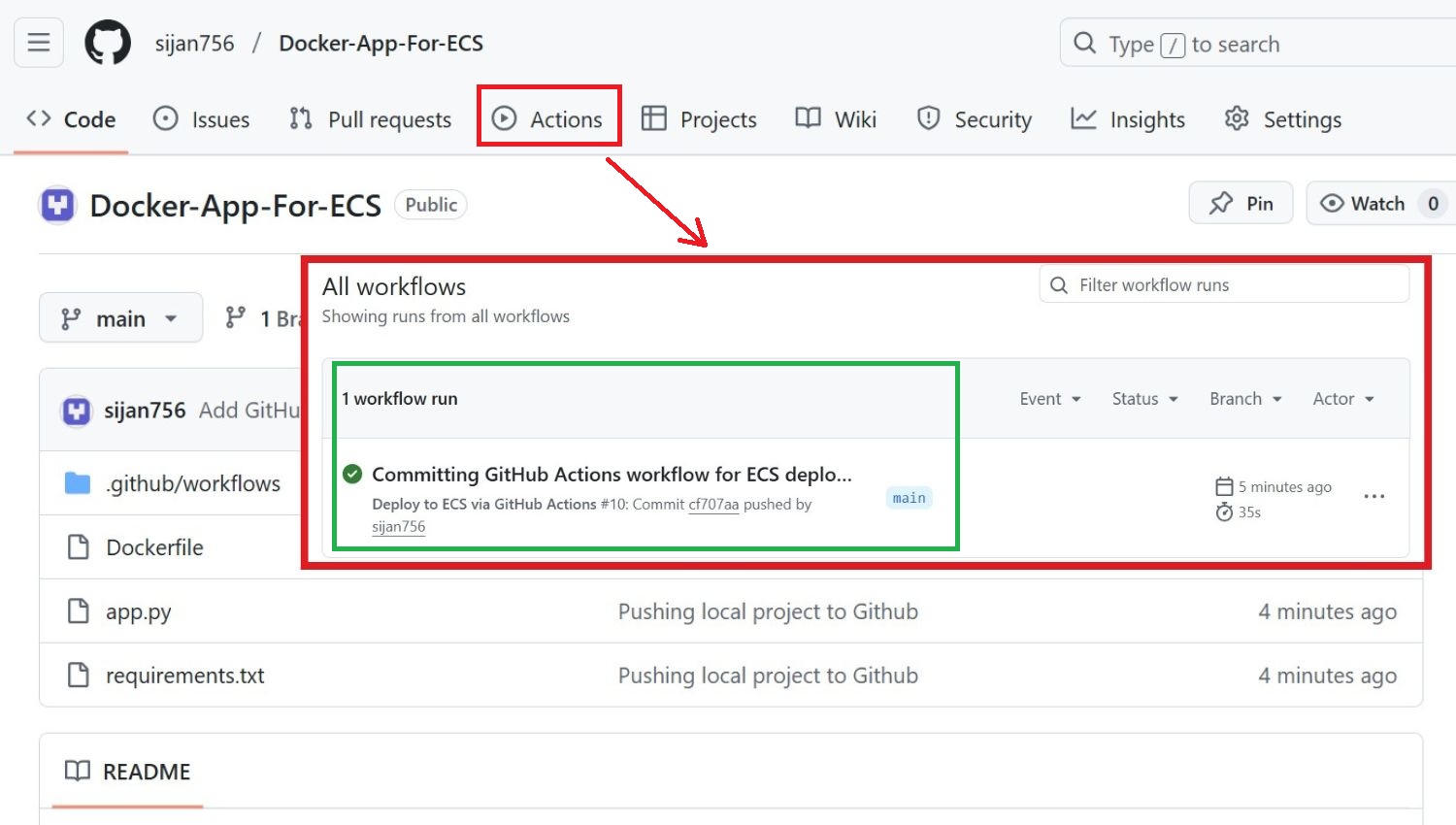 Successful ECS Deployment With GitHub Actions
