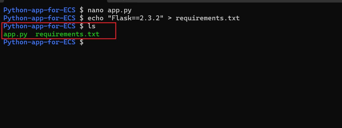 Successful Creation of App File and Requirements File