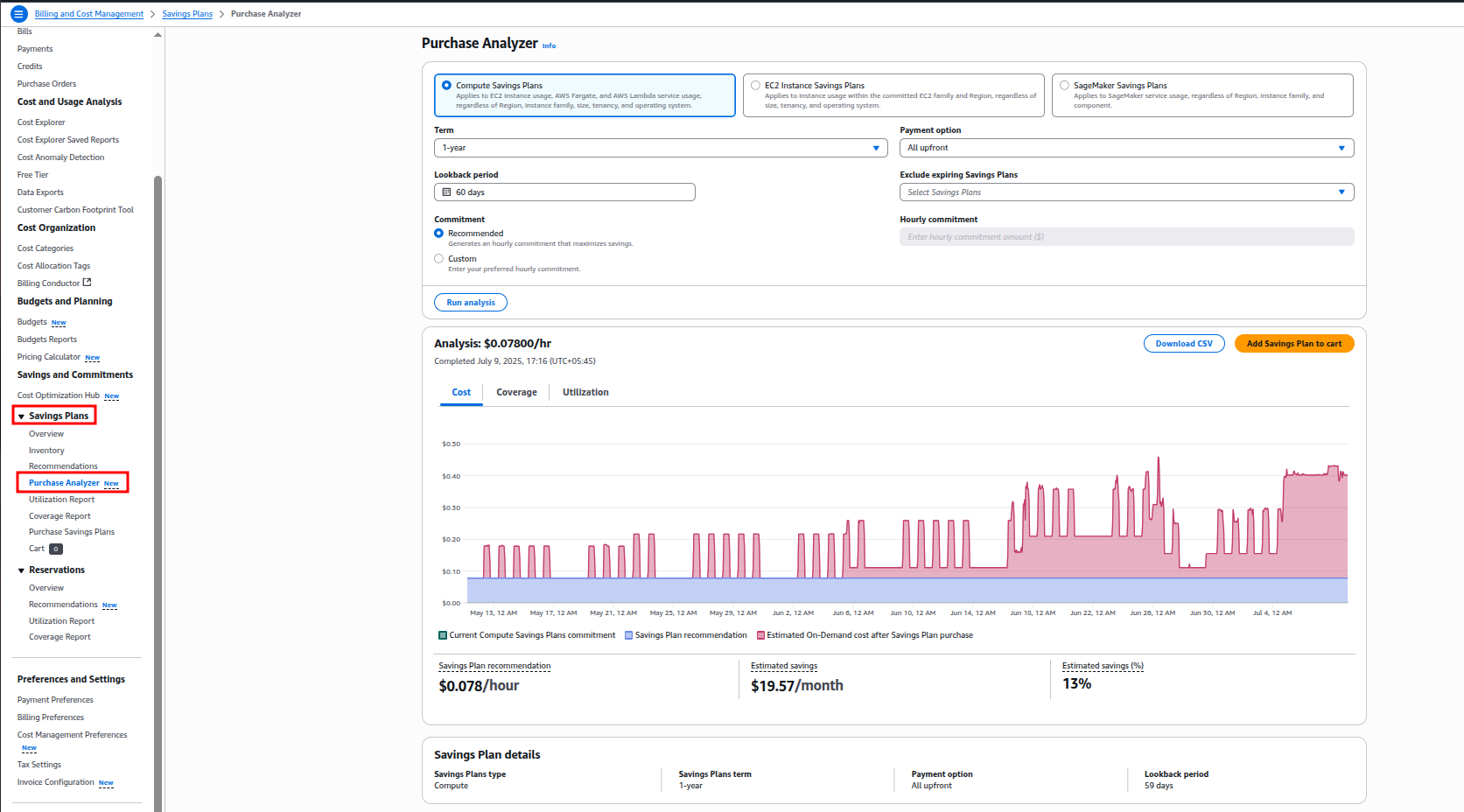 Purchase Analyzer Interface