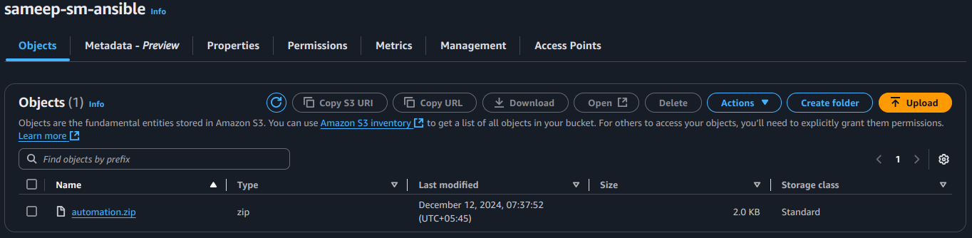 Automation zip file in S3 bucket