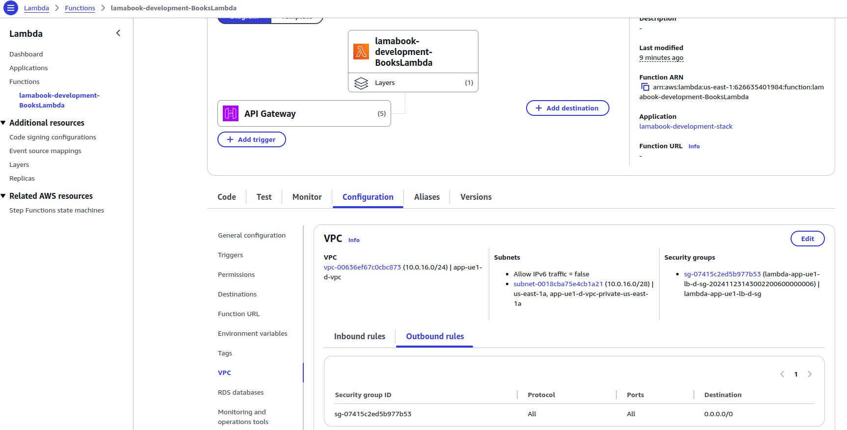 Lambda VPC Configuration