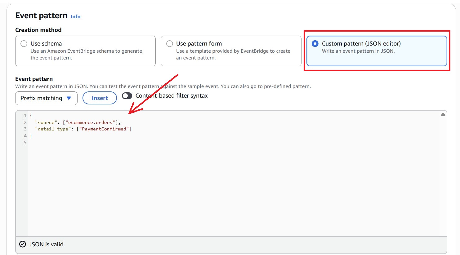 Customizing Event Pattern